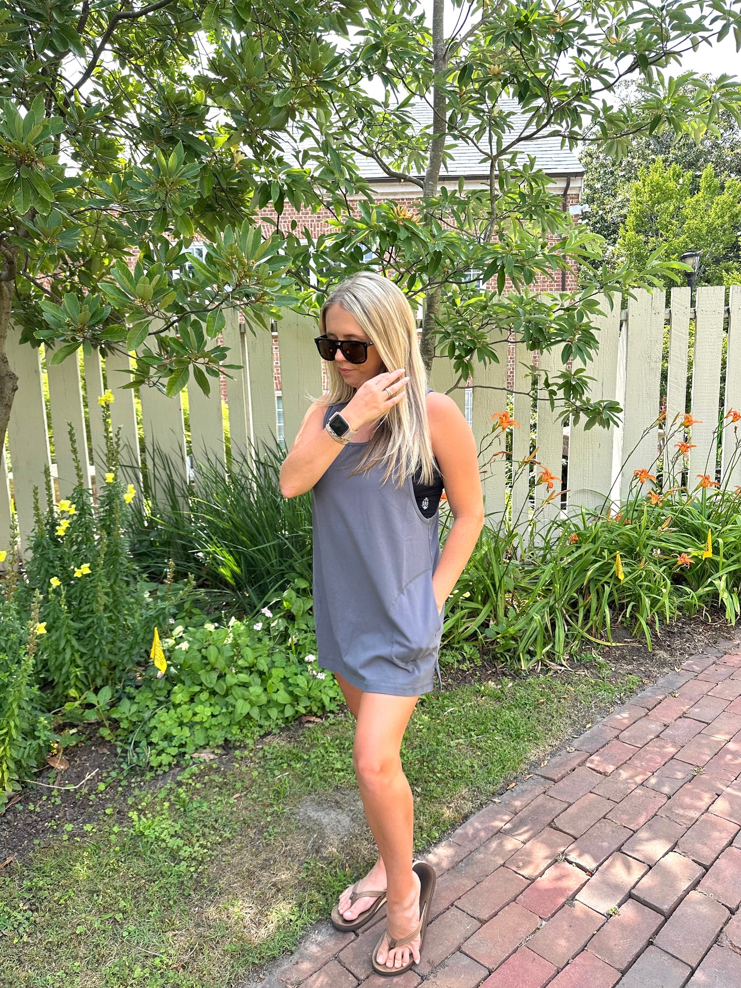 Racer Back Oversized Tunic in Charcoal