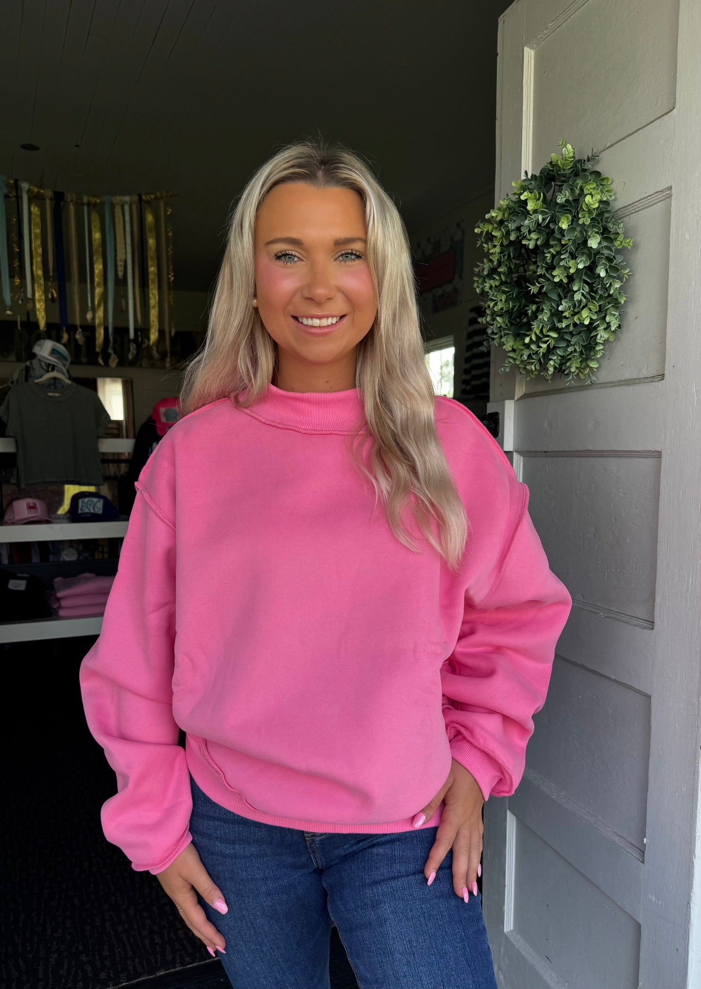 HOT PINK MOCKNECK