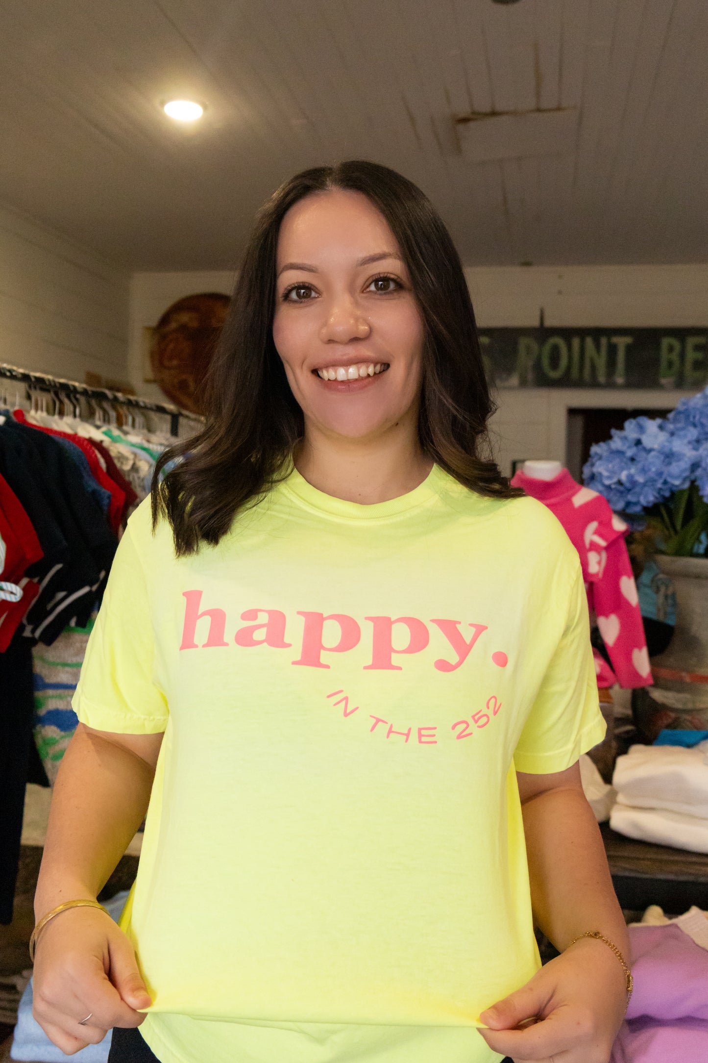 "happy. IN THE 252" Tee in Yellow