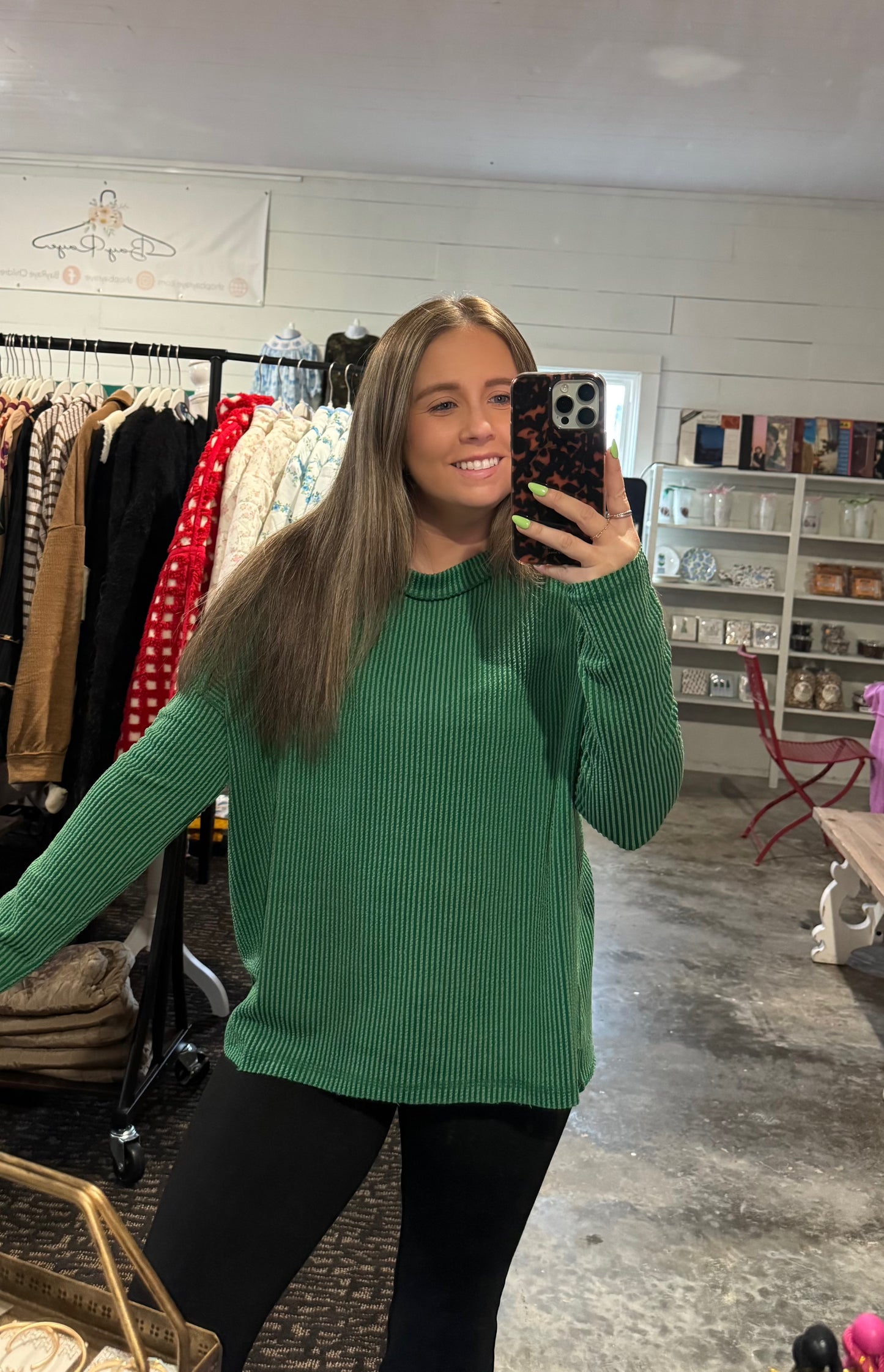 SNUGGIE TOP IN KELLY GREEN