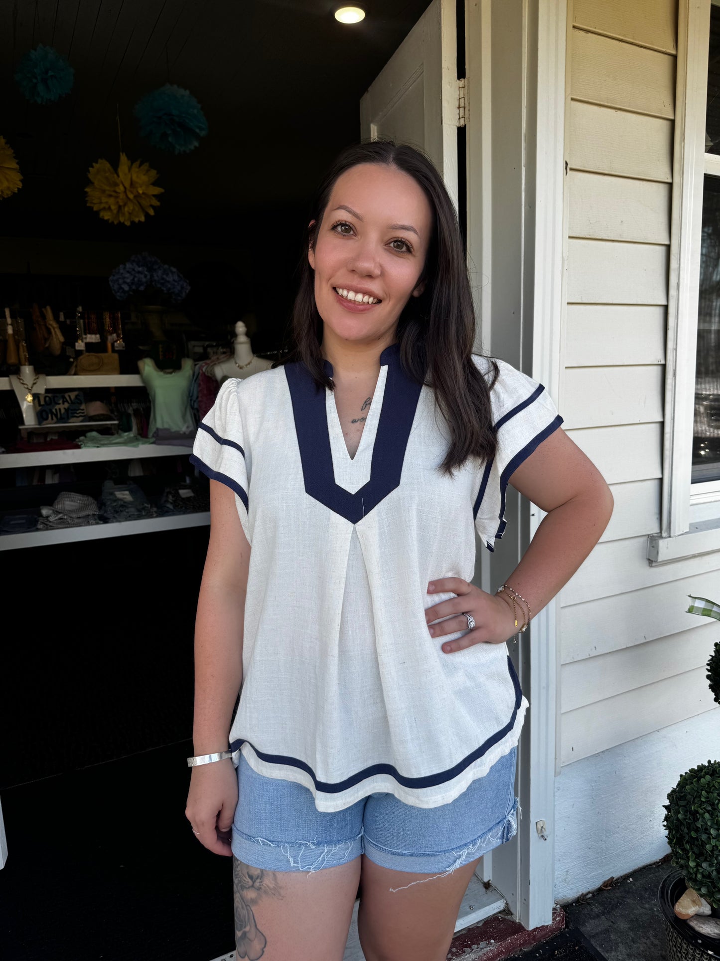SEASIDE STITCH TOP