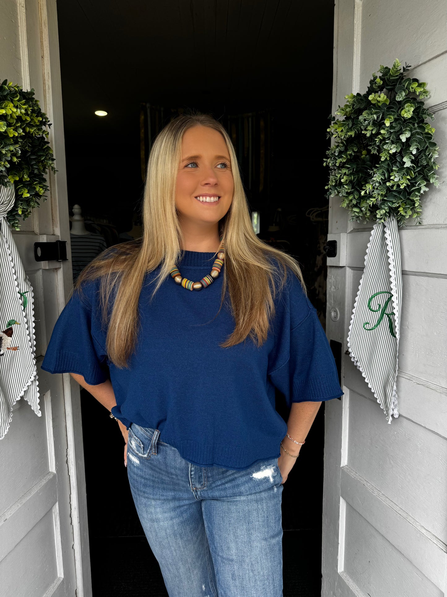 OUT AND ABOUT SWEATER IN NAVY