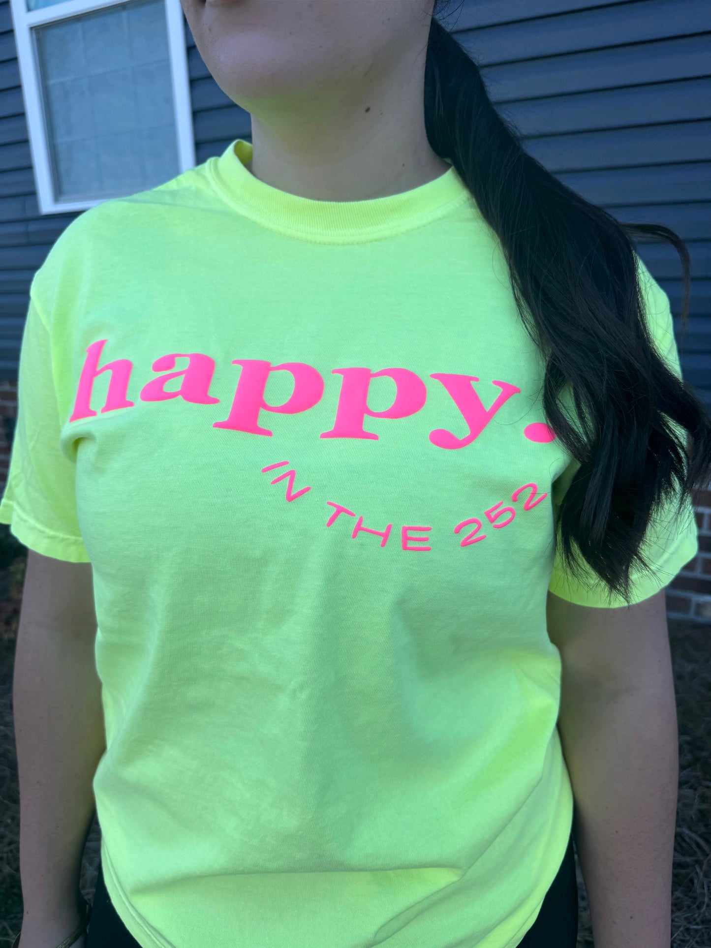 "happy. IN THE 252" Tee in Yellow
