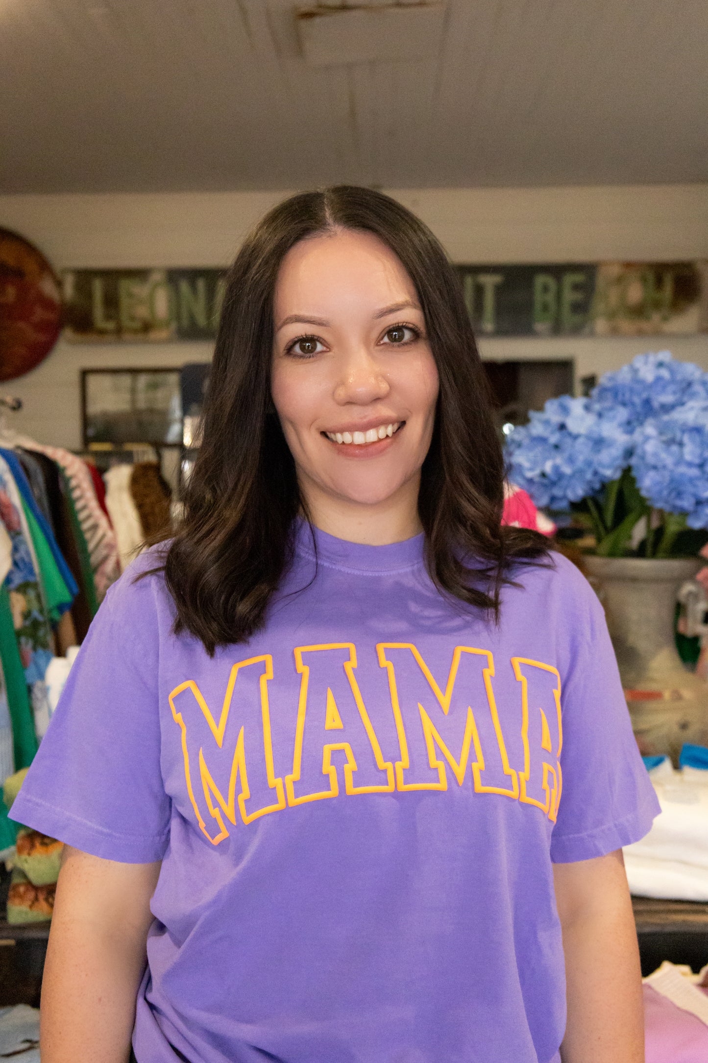 MAMA TEE IN PURPLE/GOLD