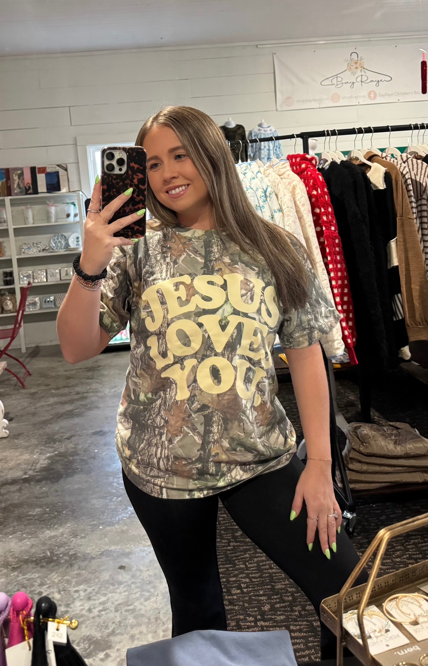 "Jesus Love You" Tee in Camo/Yellow