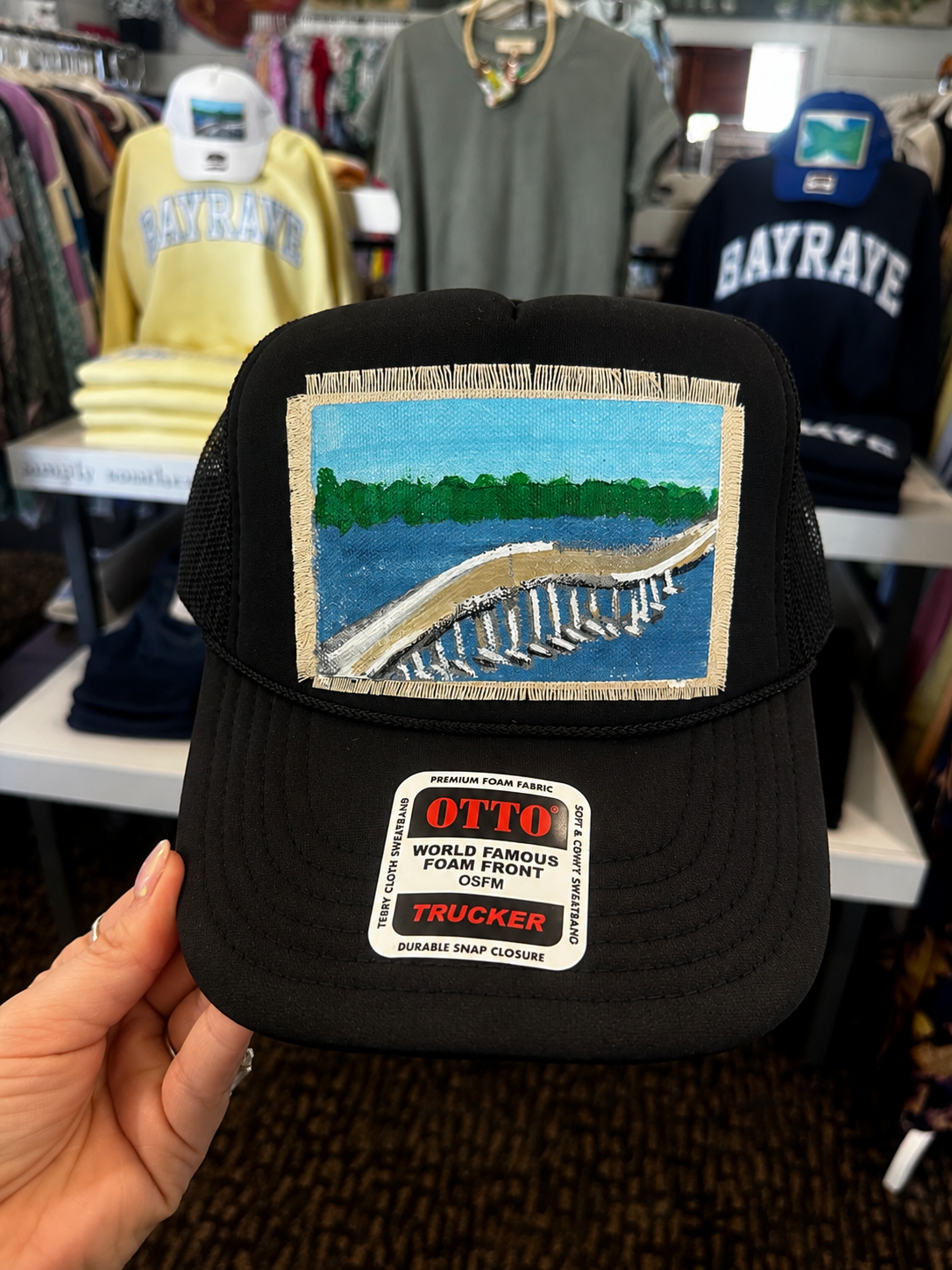 ALBEMARLE SOUND BLACK HAND PAINTED HAT
