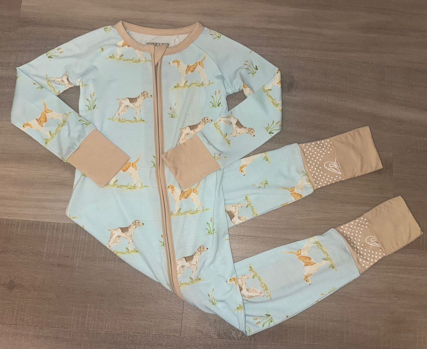 HUNTING DOGS BAMBOO ONESIE