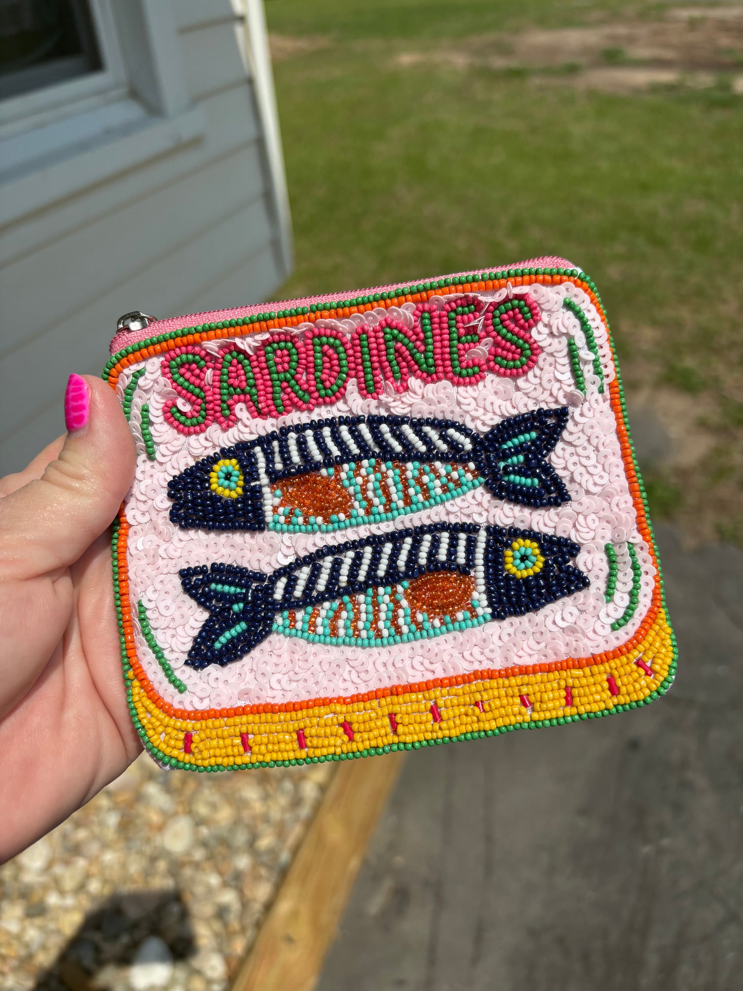 SARDINES BEADED POUCH