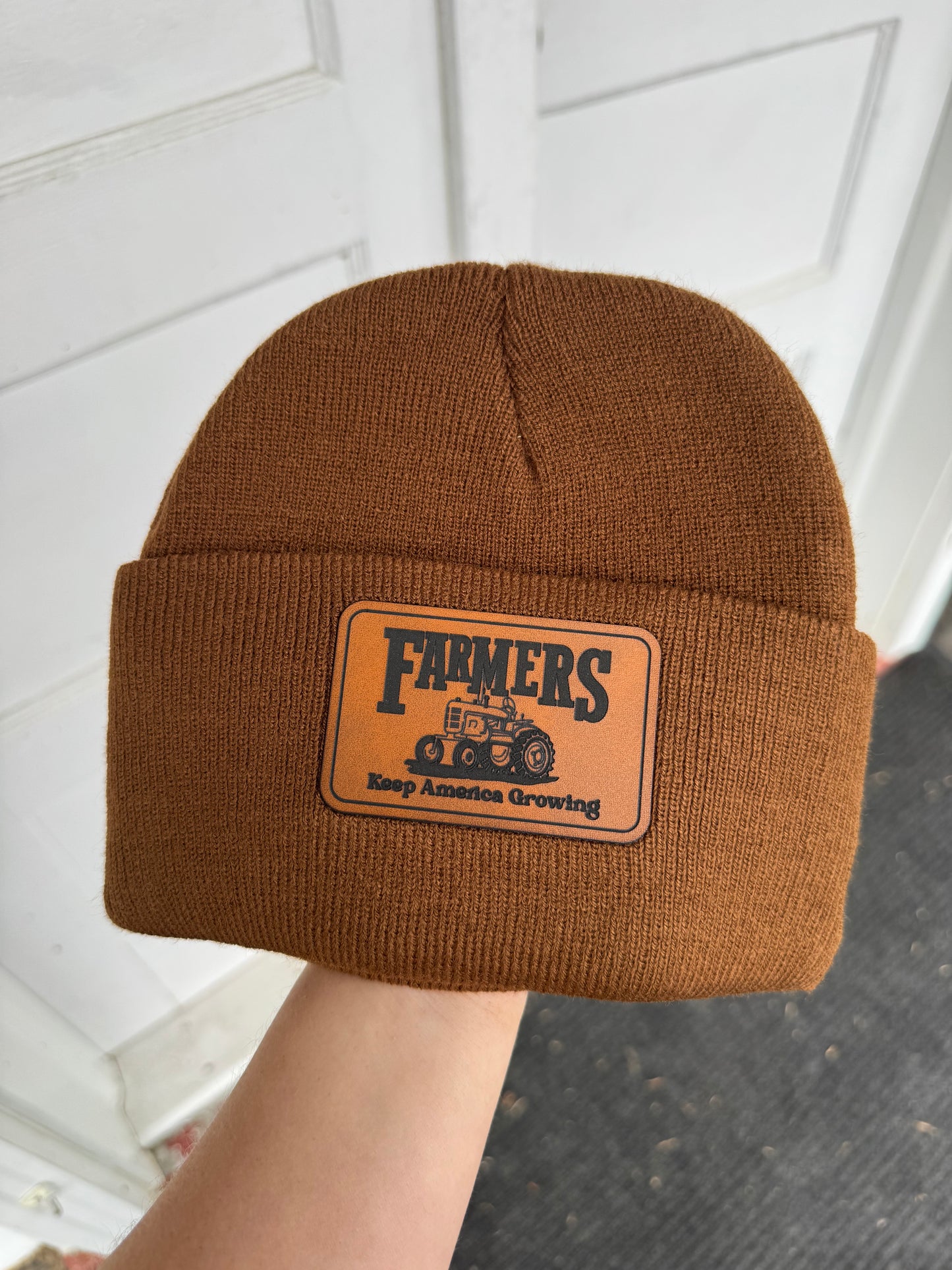 Farmers Keep America Growing Beanie in Brown