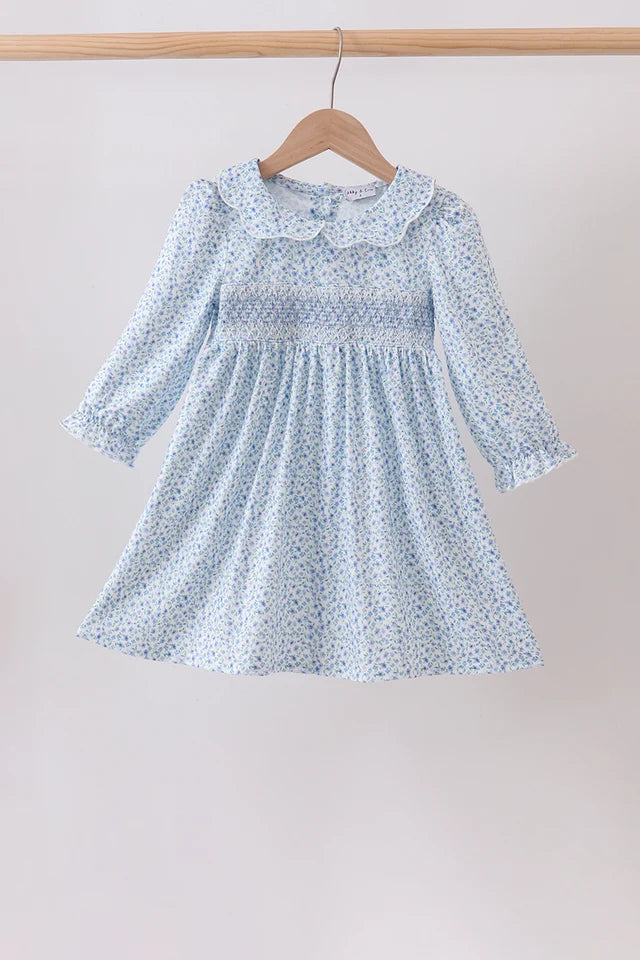 BLUE HEIRLOOM SMOCKED DRESS