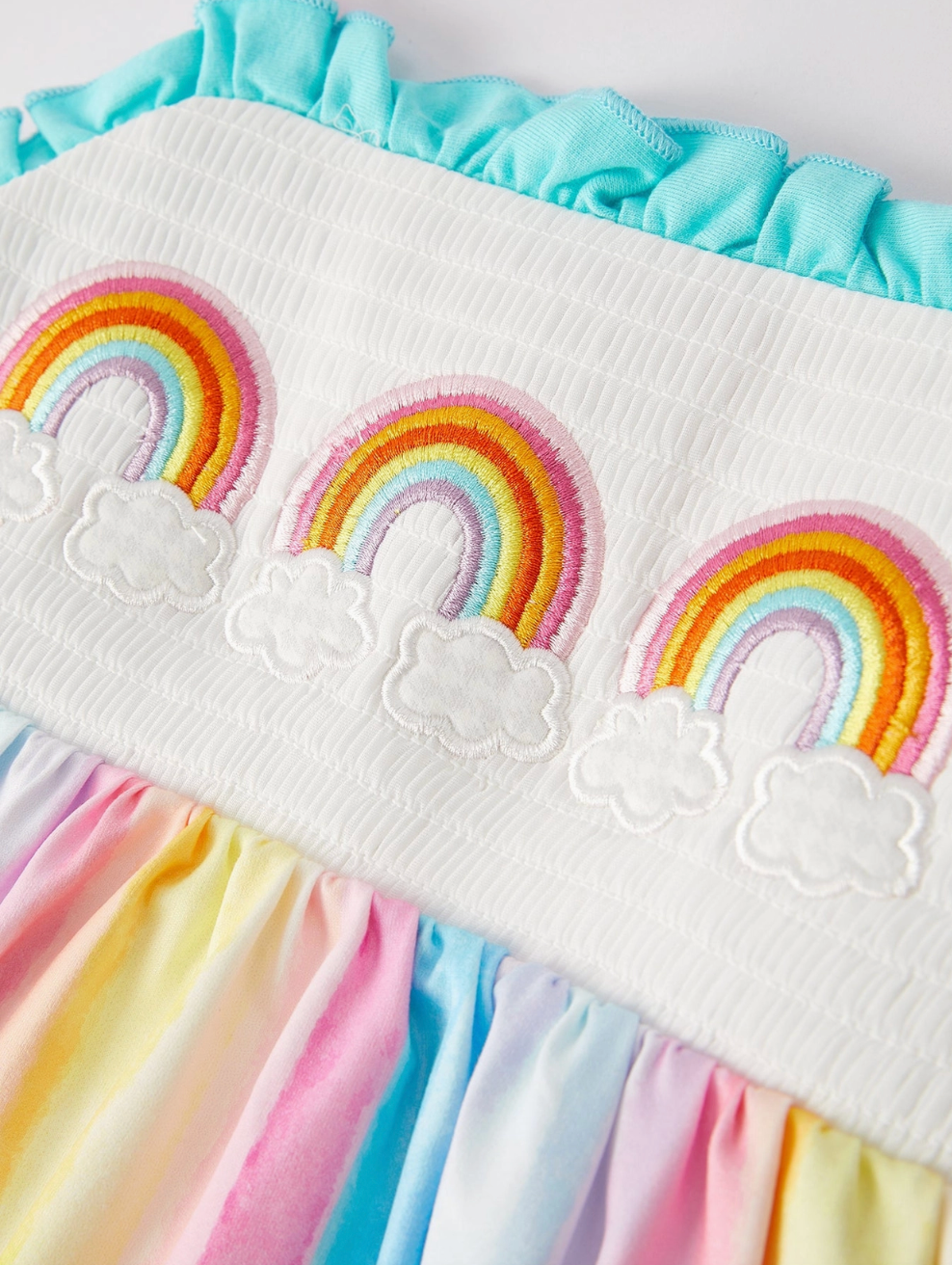 Somewhere Over the Rainbow Smocked Dress
