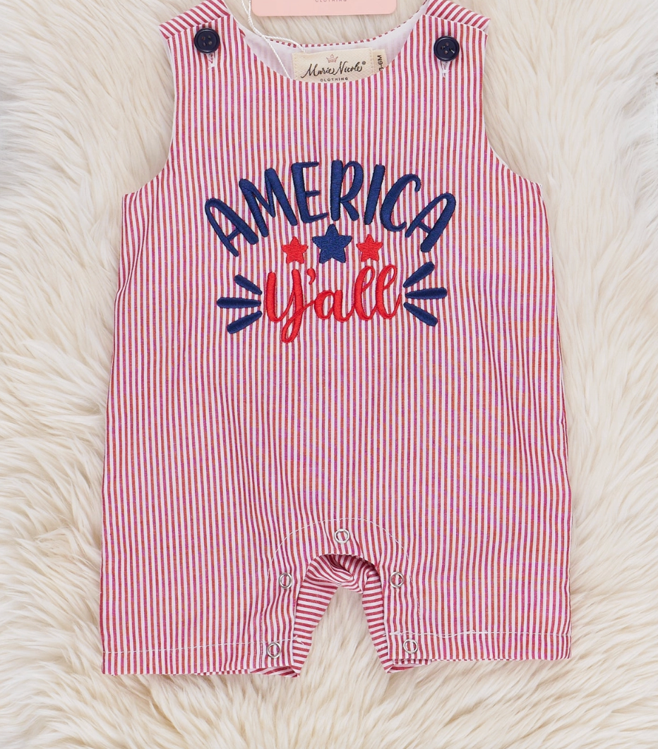 "America Y'all" Embroidered Romper