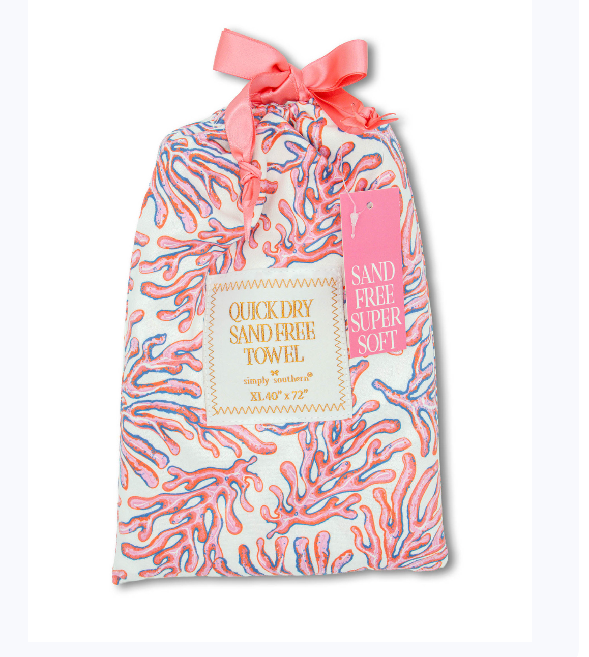 SIMPLY SOUTHERN QUICK DRY TOWEL - CORAL REEF