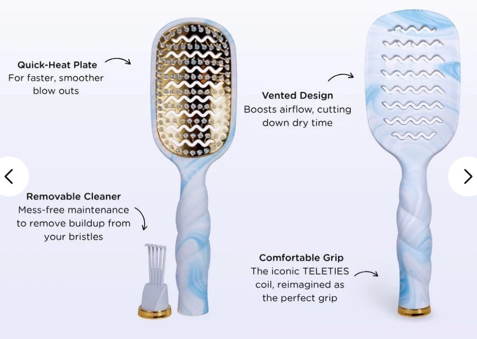 TELETIES VENTED HAIR BRUSH - TIDE & TRUE TIE DYE