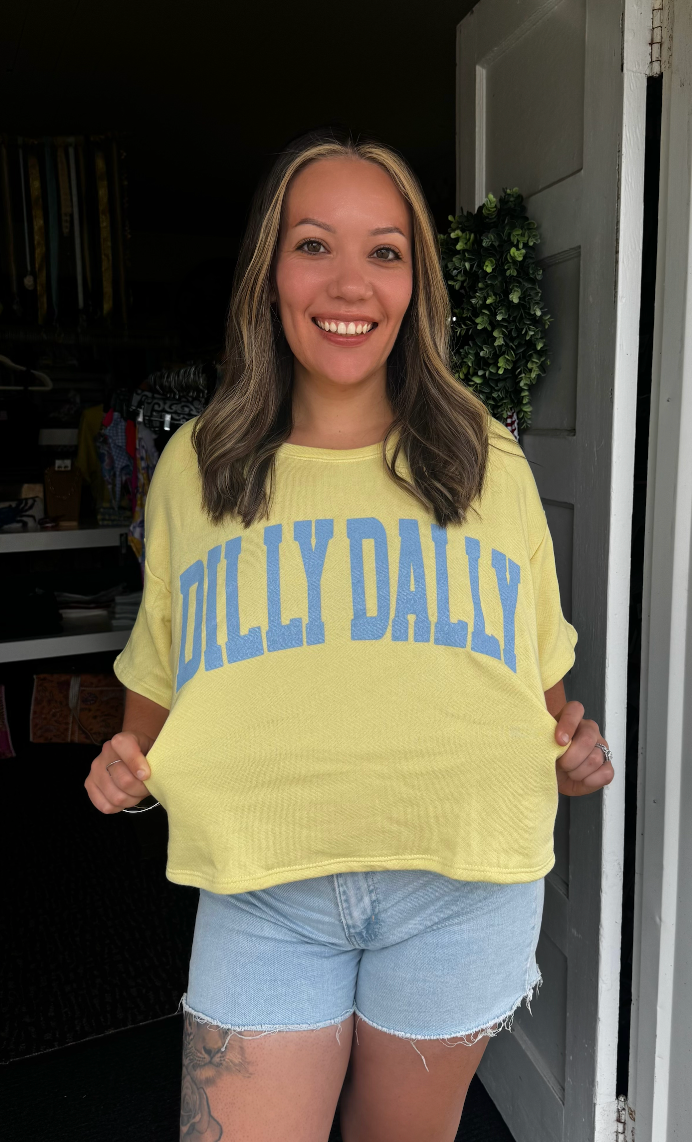 DILLY DALLY JERSEY TOP IN YELLOW