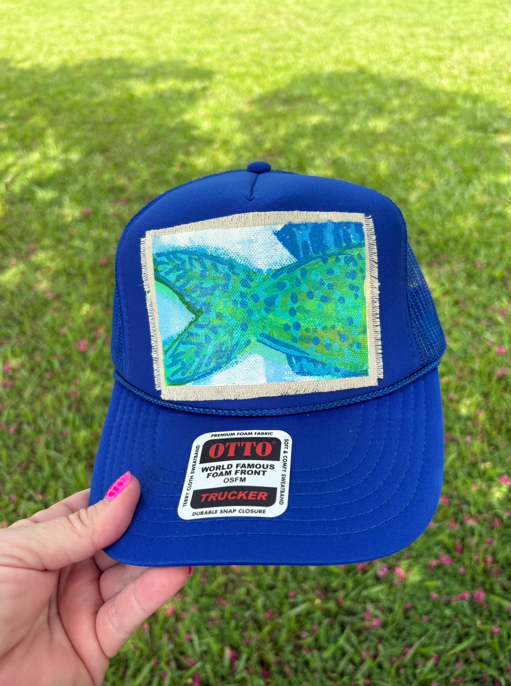 FISH TAIL HAND PAINTED HAT