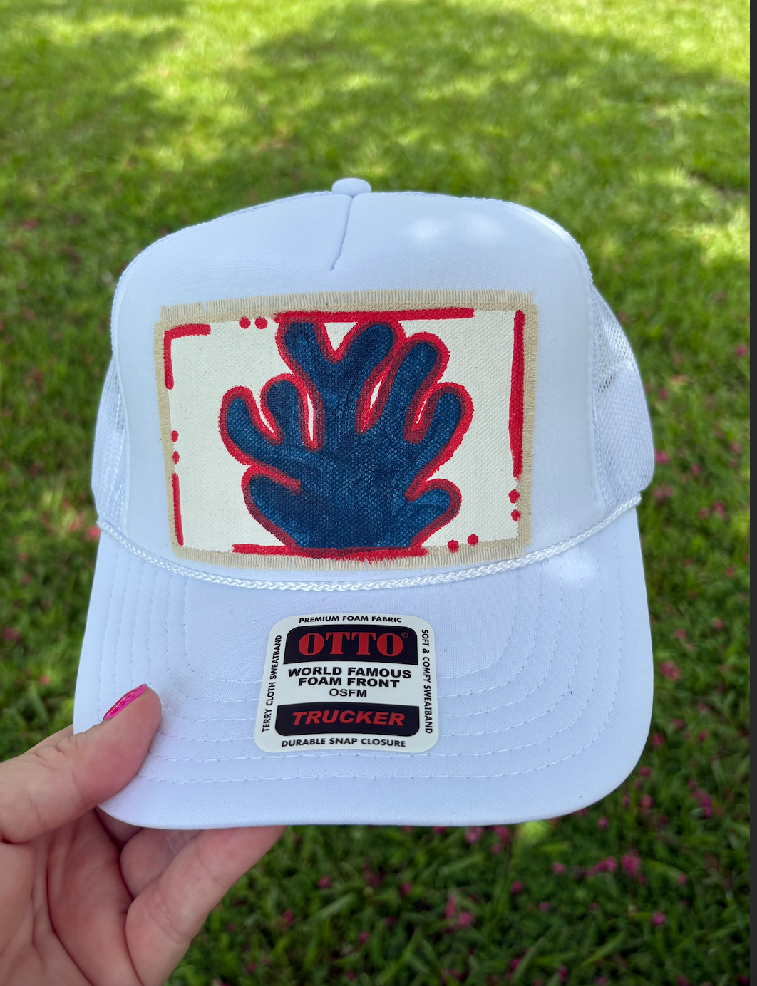 BLUE CORAL HAND PAINTED HAT