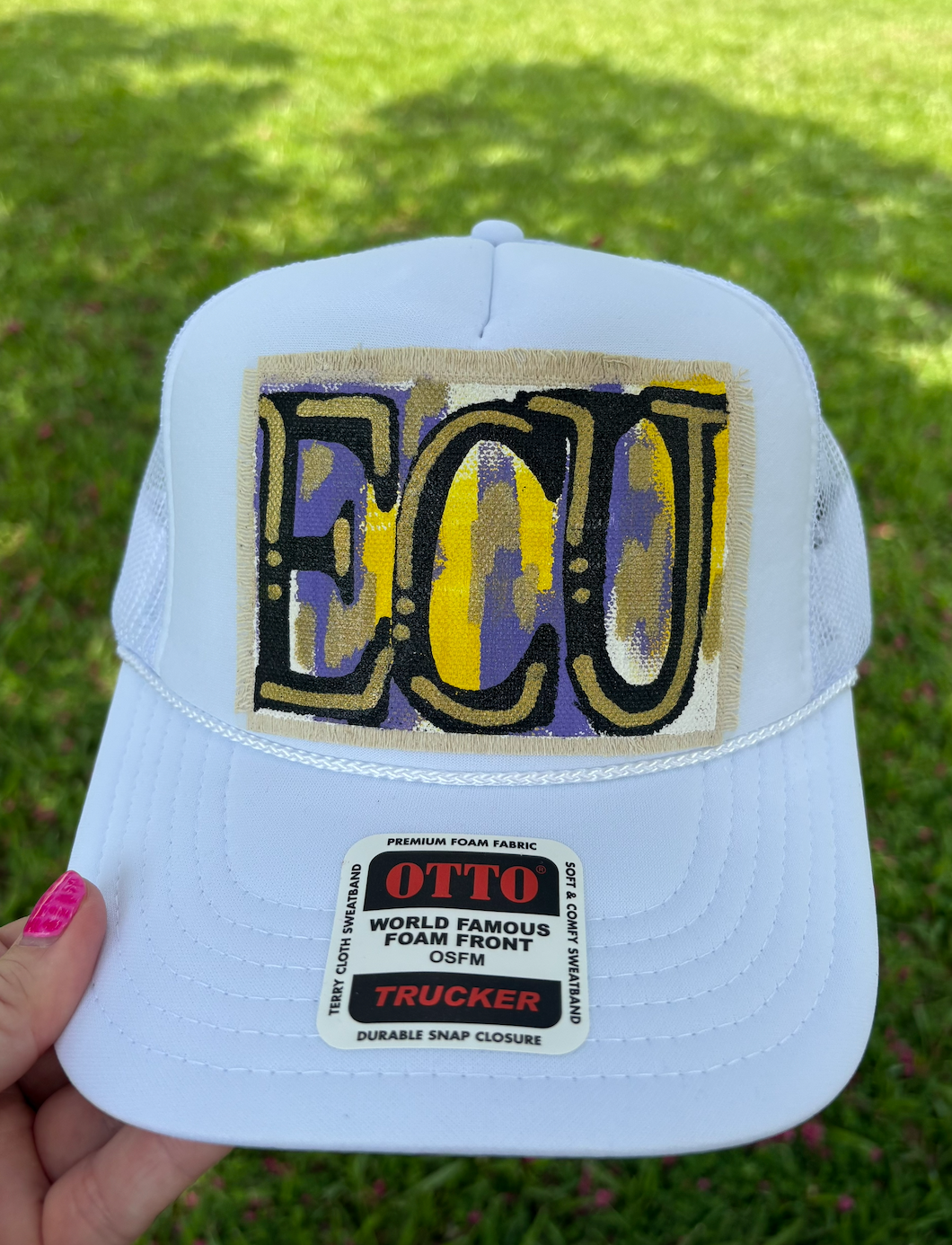 WHITE ECU HAND PAINTED HAT