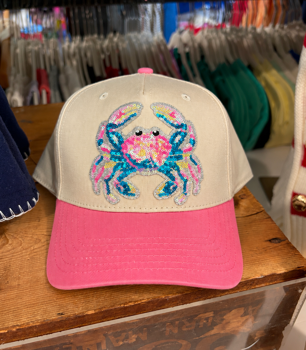 SEQUIN CRAB HAT - PINK