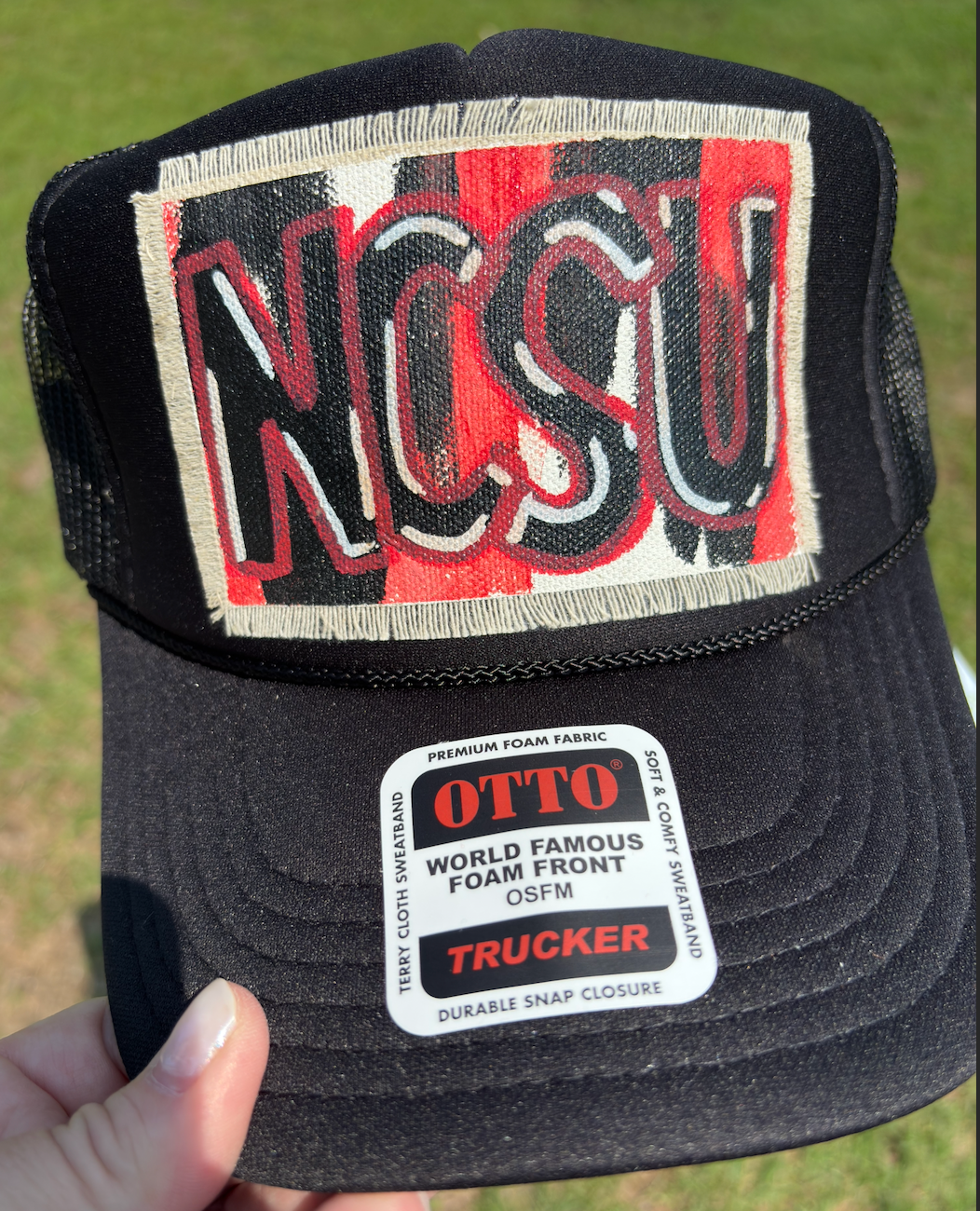 NCSU BLACK HAND PAINTED HAT