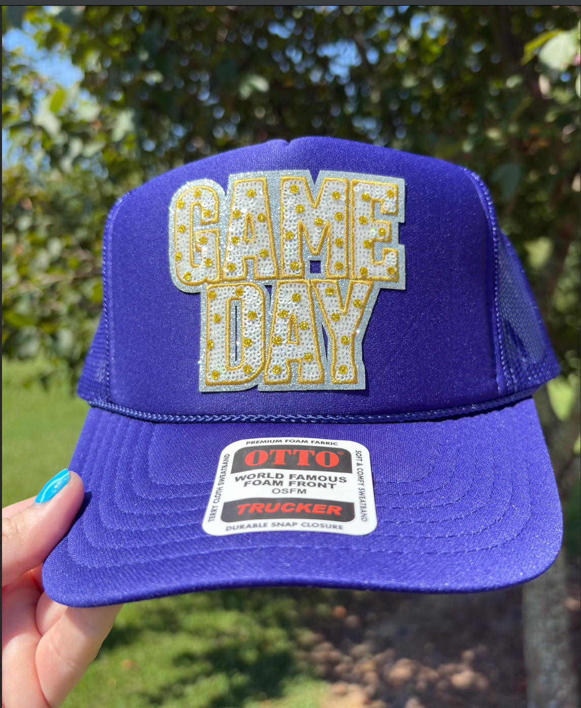 SEQUIN GAME DAY HAT - PURPLE