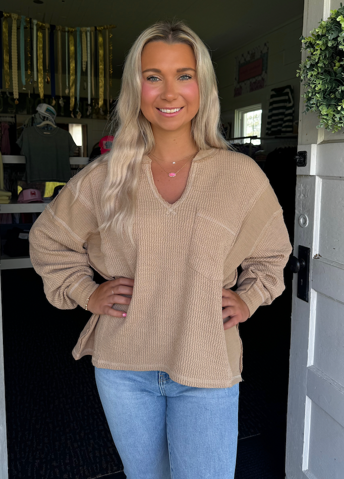 EASYGOING TOP IN KHAKI