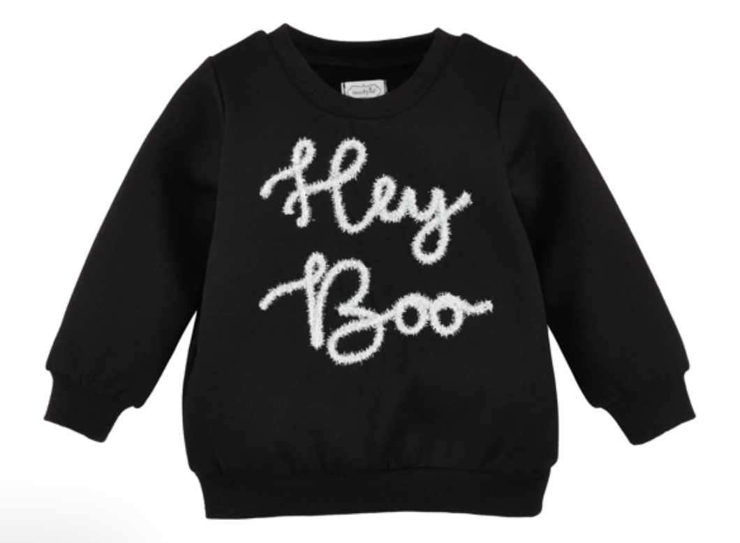 MUDPIE KIDS HEY BOO SWEATSHIRT