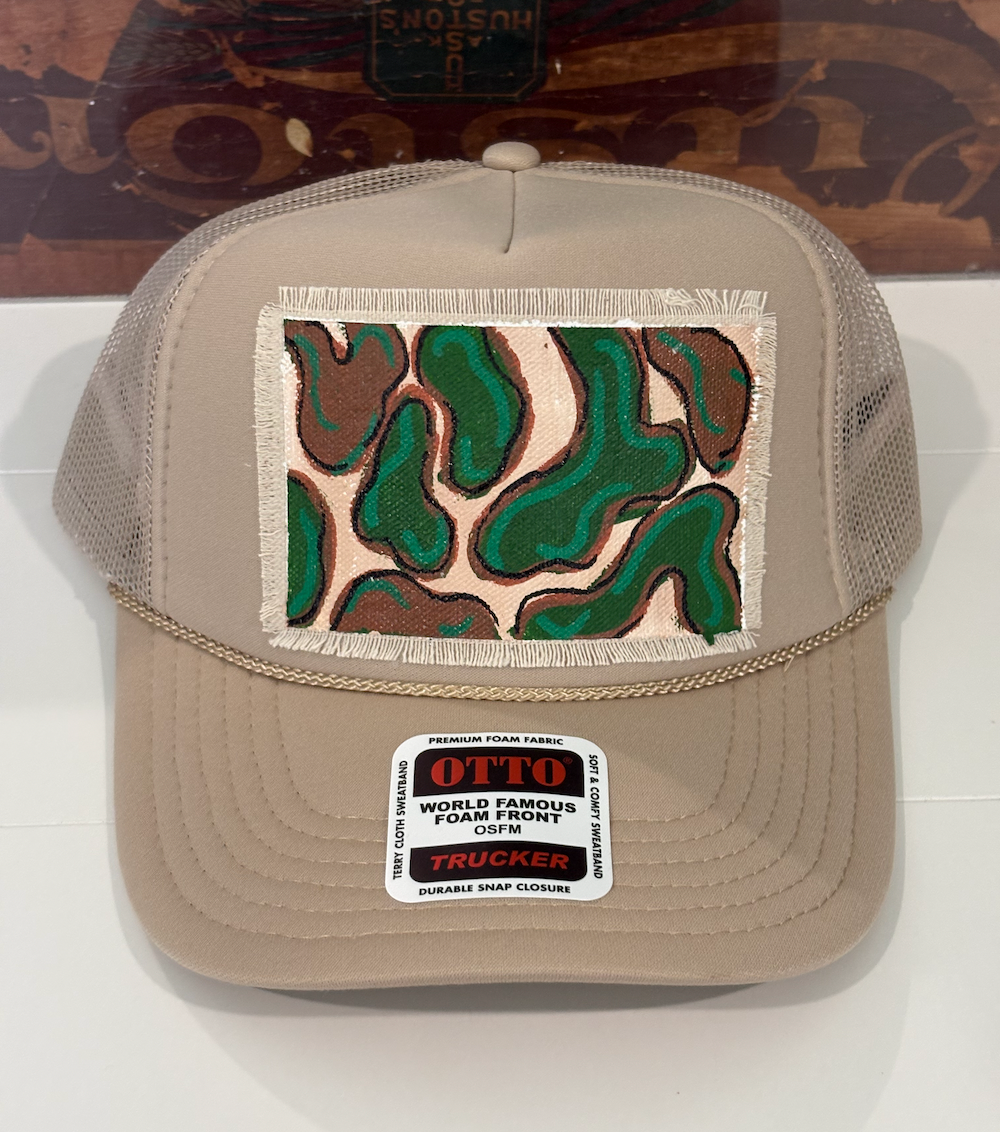 TAN CAMO HAND PAINTED HAT