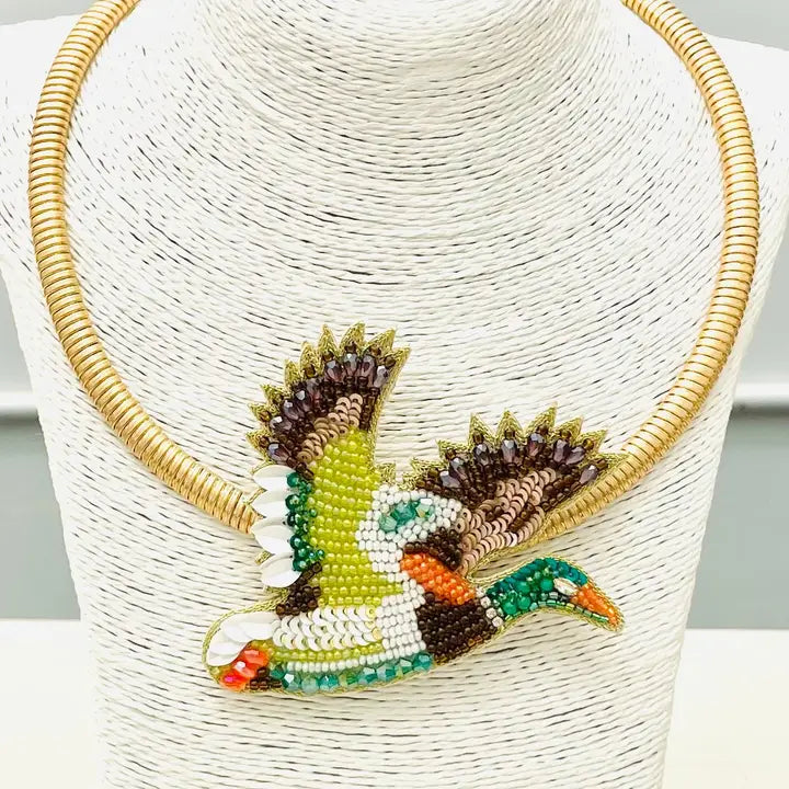 BEADED MALLARD NECKLACE