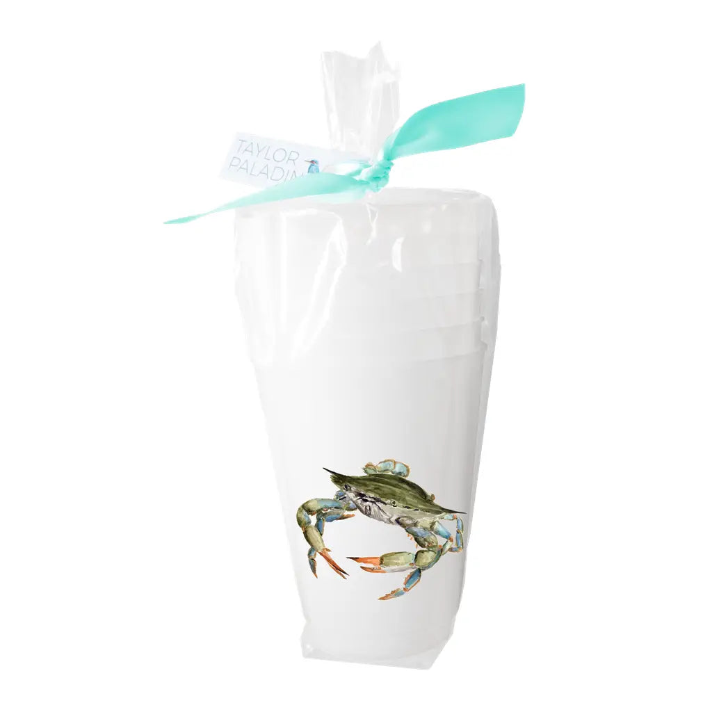 Blue Crab Frosted Cups | Set of 6