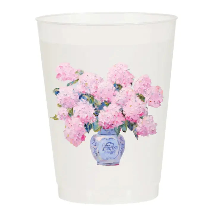 Potted Hydrangea Frosted Cups | Set of 10