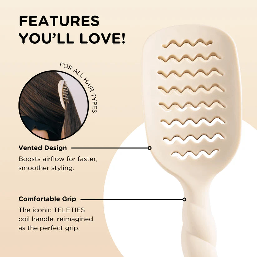 TELETIES VENTED HAIR BRUSH IN TAN