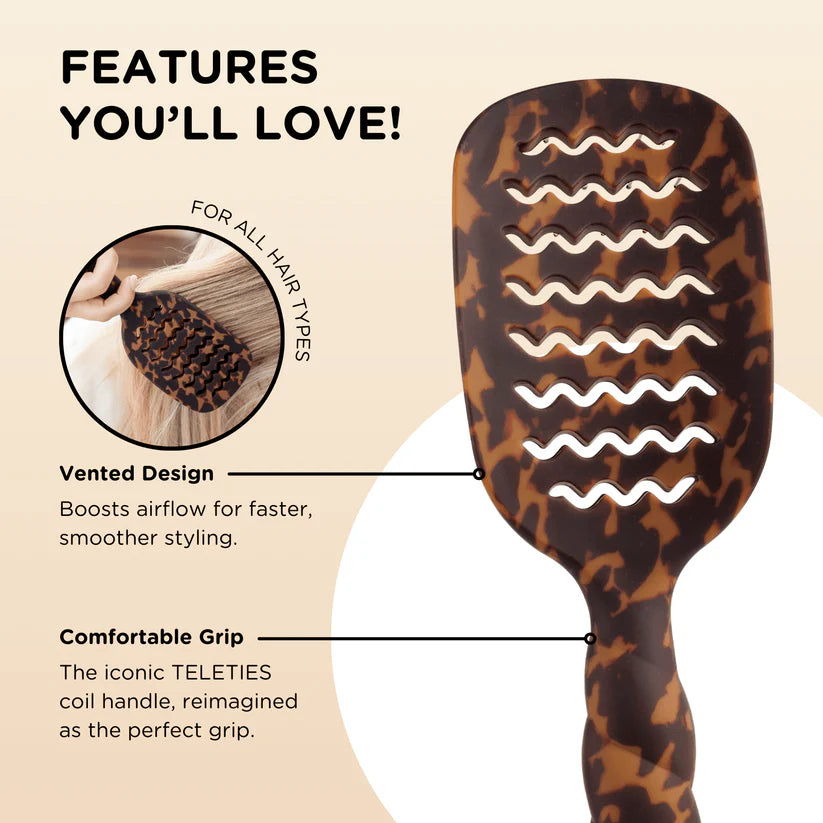 TELETIES VENTED HAIR BRUSH IN TORTOISE