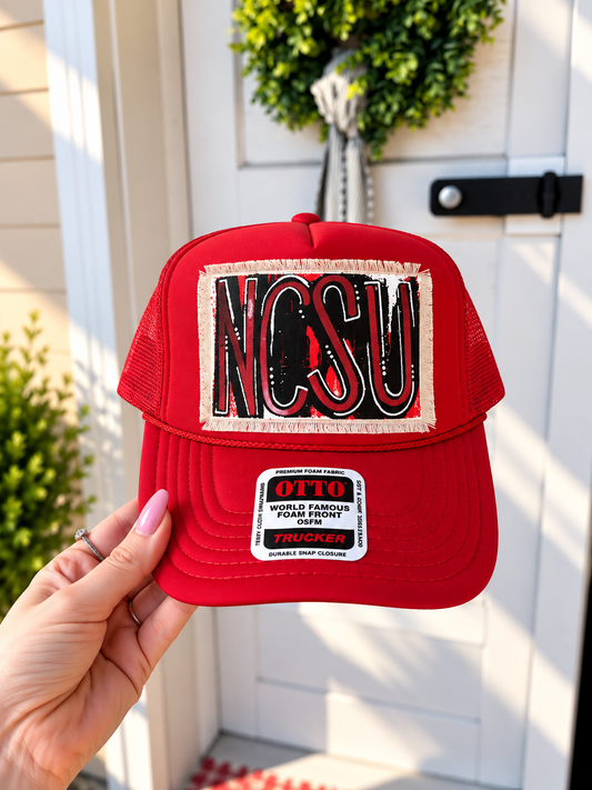 RED NCSU TRUCKER HAT