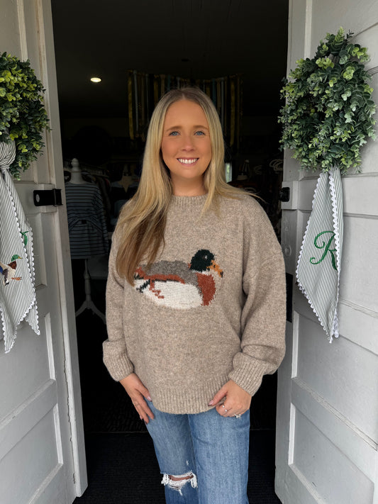 LUCKY DUCK SWEATER IN SAND