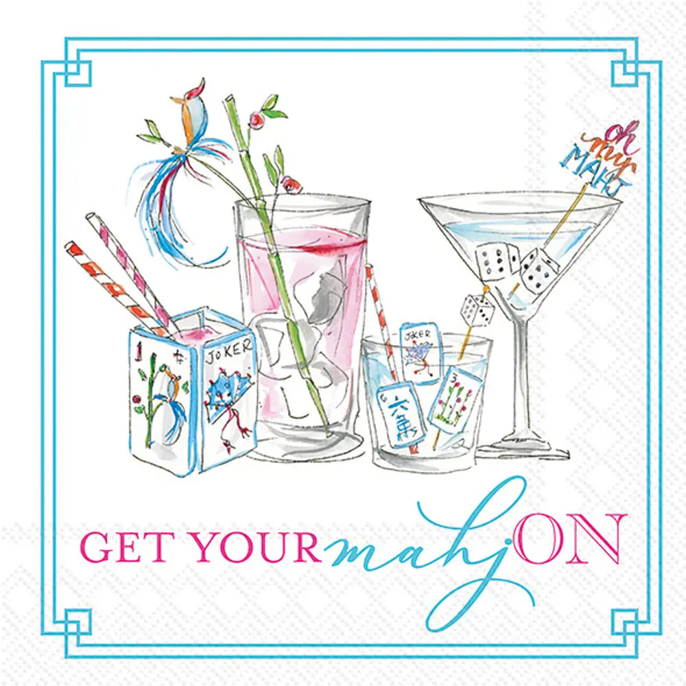 Paper Cocktail Mahjong Drinks Napkins 5x5