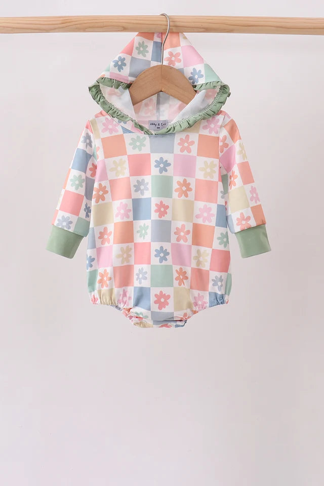 PASTEL PETALS HOODED ROMPER