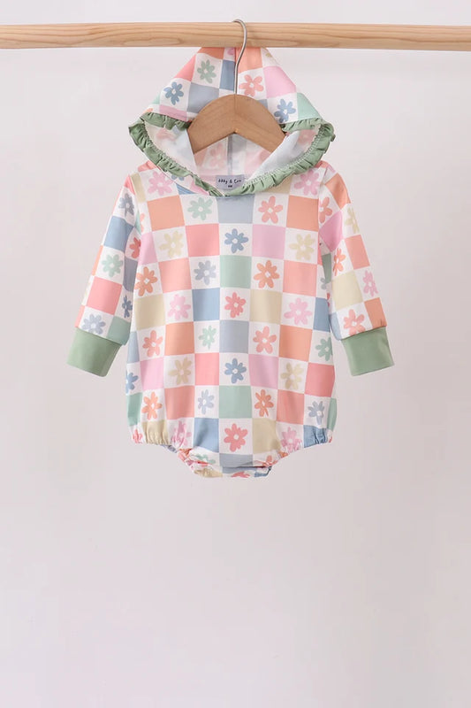 PASTEL PETALS HOODED ROMPER