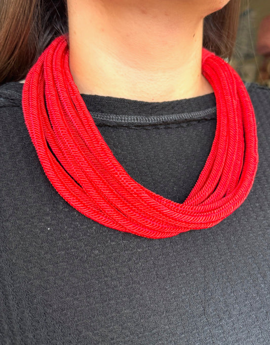 SLUB CLUB NECKLACE IN RED