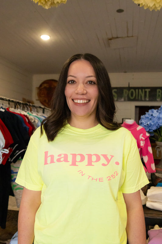 "happy. IN THE 252" Tee in Yellow