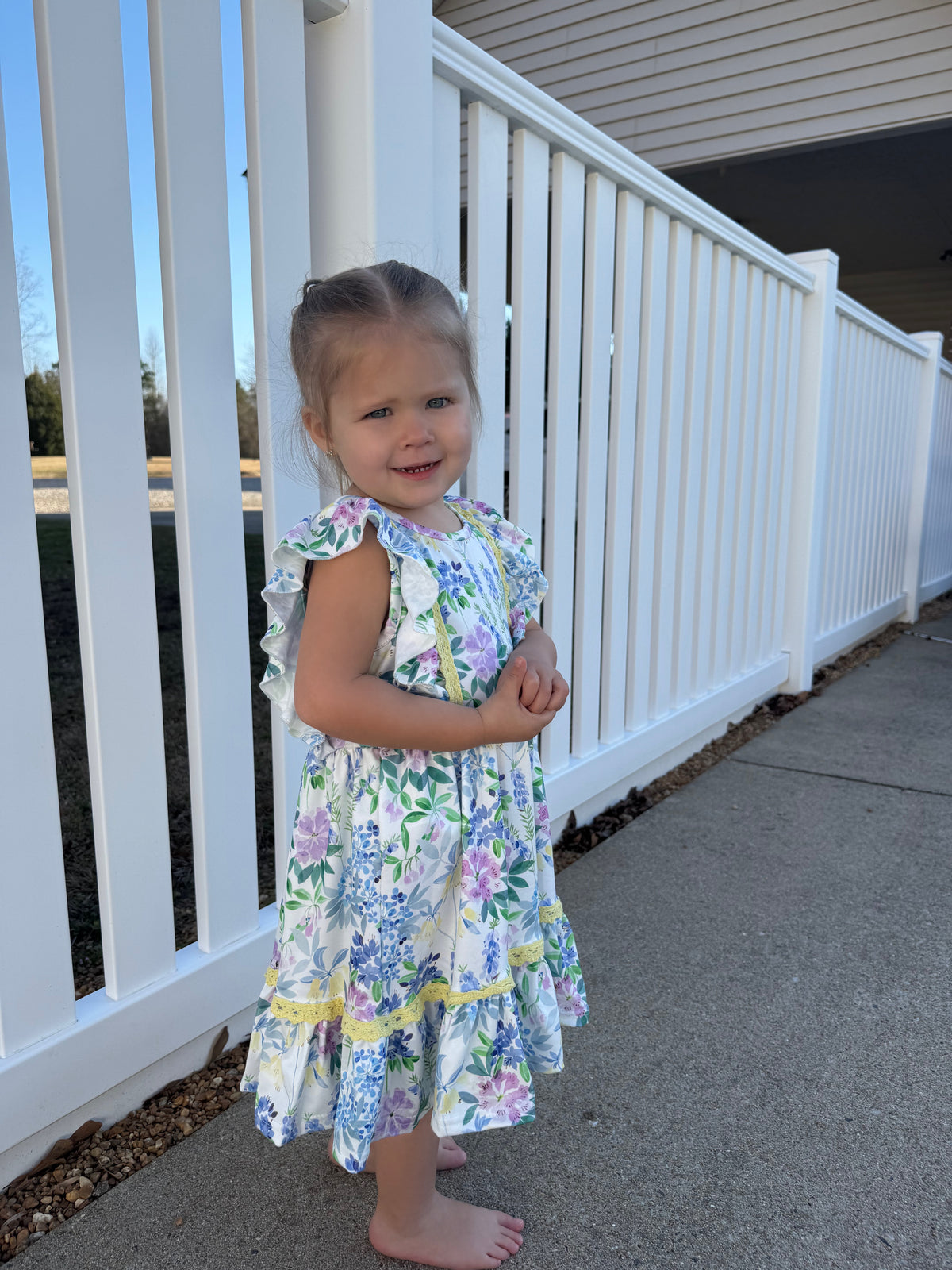 Painted Ruffles PAINTED BLOOMS RUFFLE DRESS – BayRaye Boutique