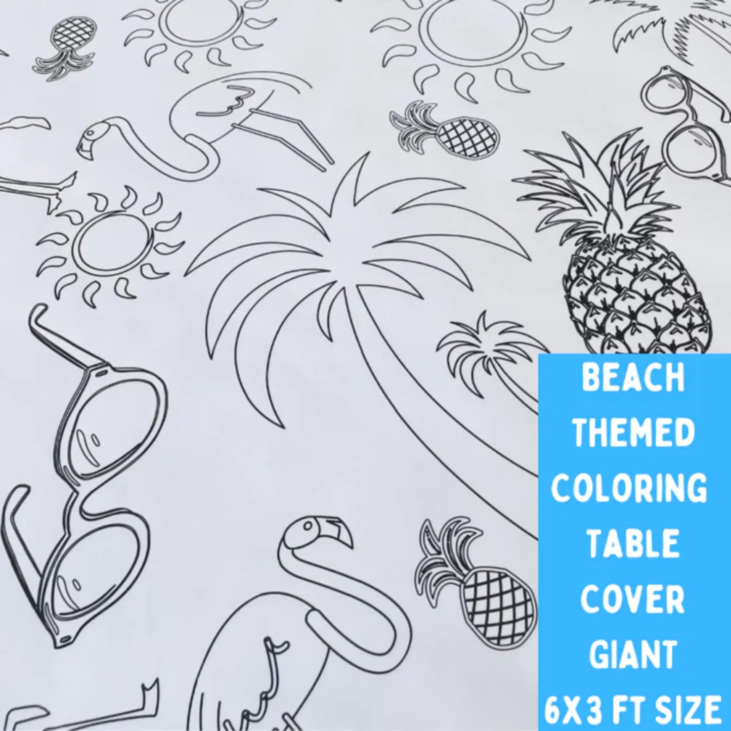 BEACH COLORING TABLECLOTH