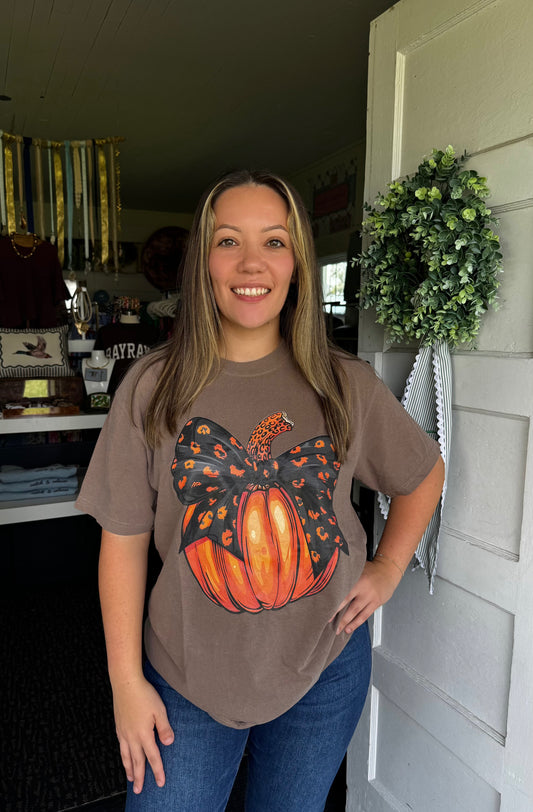 LEOPARD PUMPKIN TEE