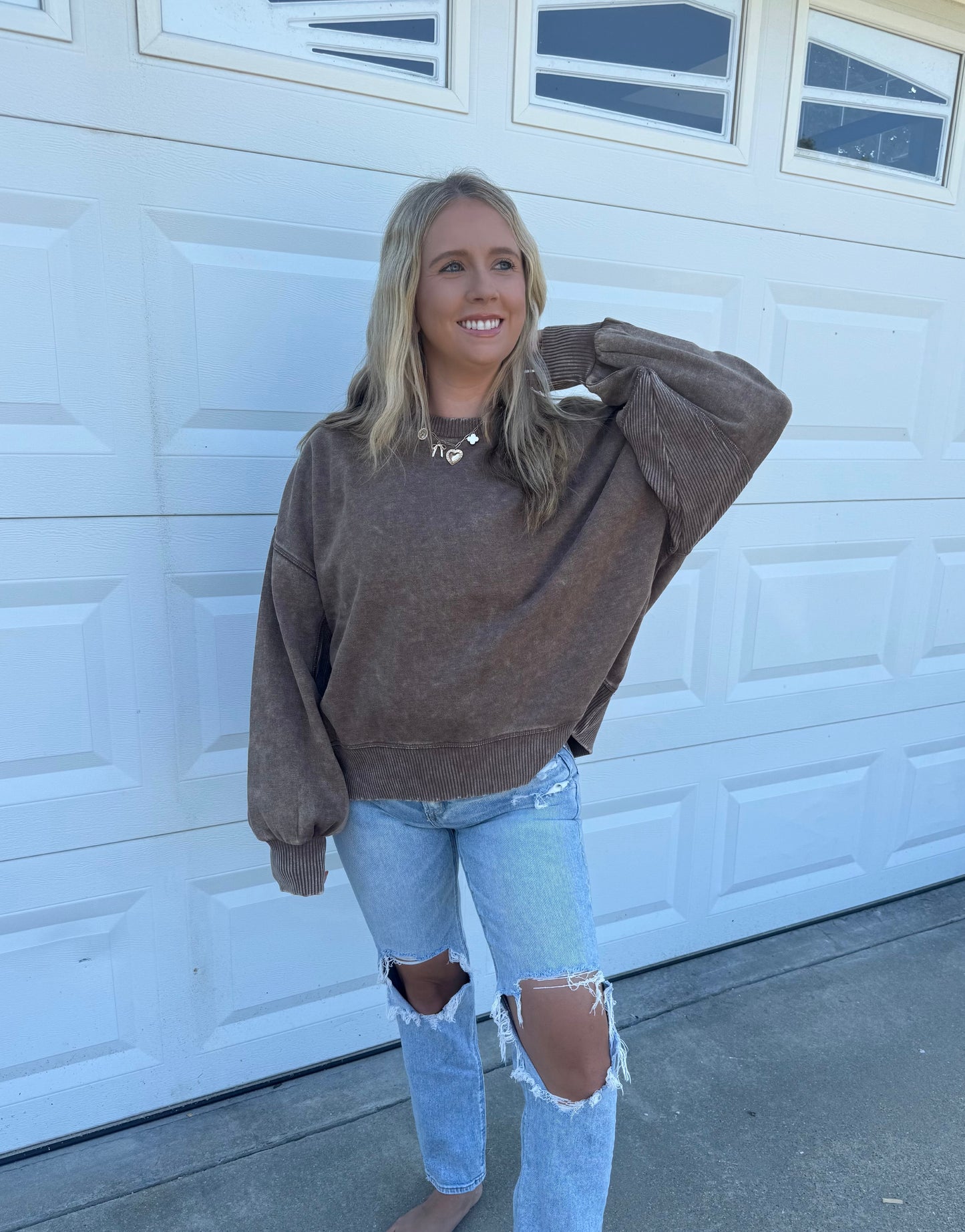 The Camden Pullover in Mocha