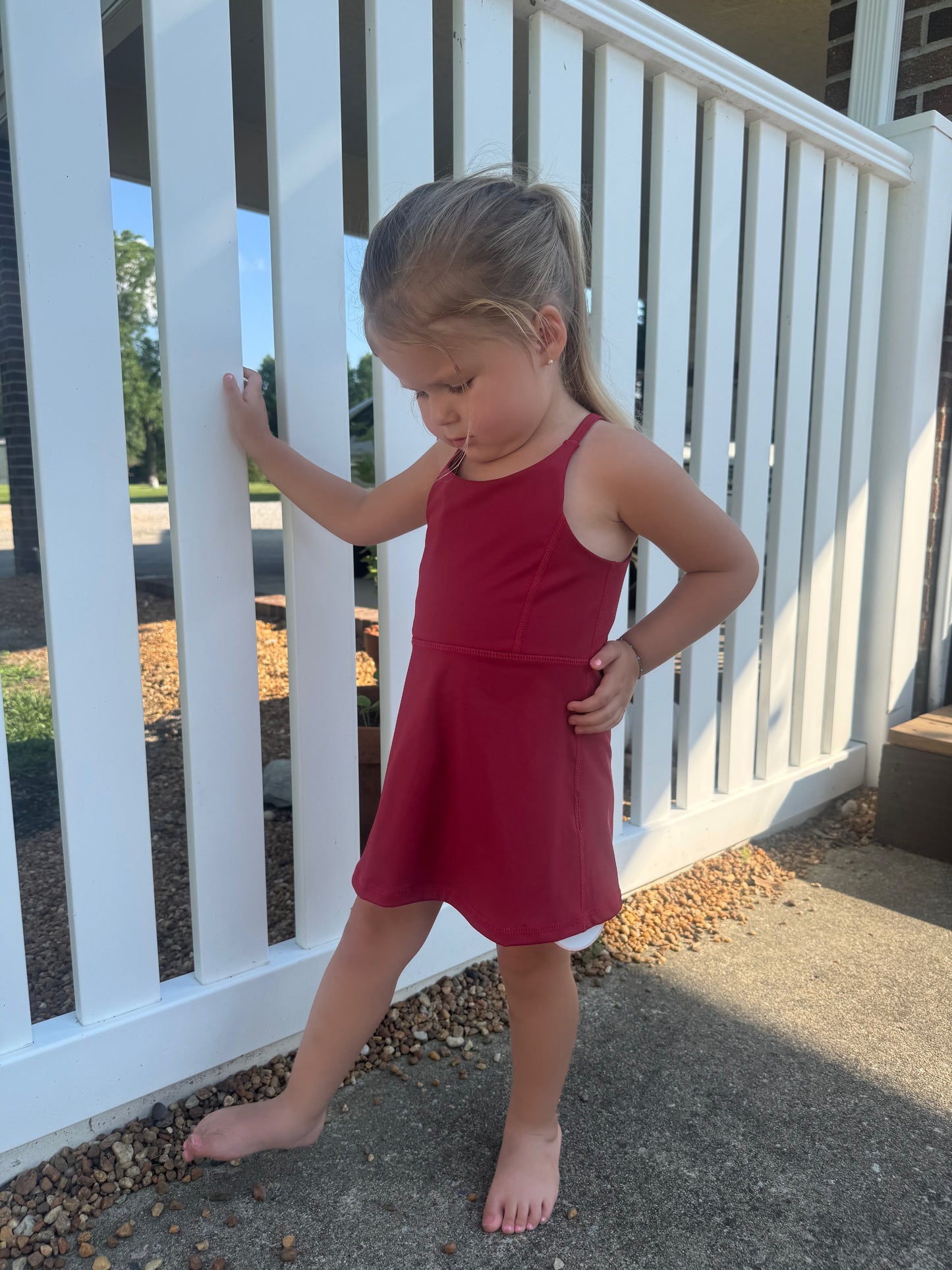 Tennis Dress in Crimson Red