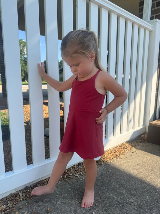 Tennis Dress in Crimson Red