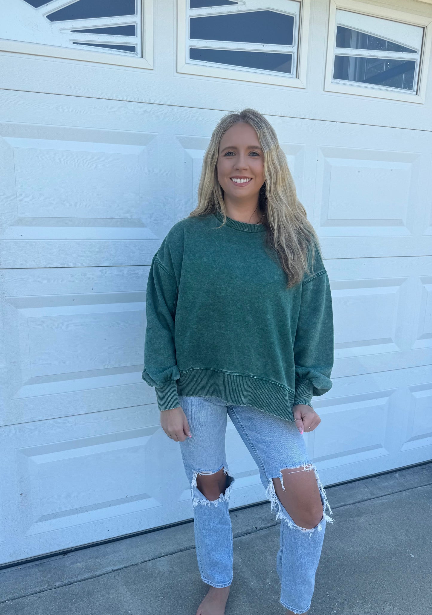 The Camden Pullover in Dark Green