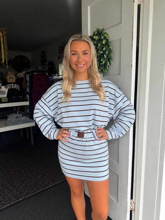 EASY DOES IT LONG SLEEVE TOP - BLUE