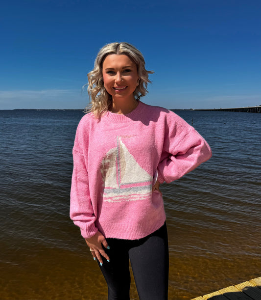 SAIL AWAY SWEATER IN PINK