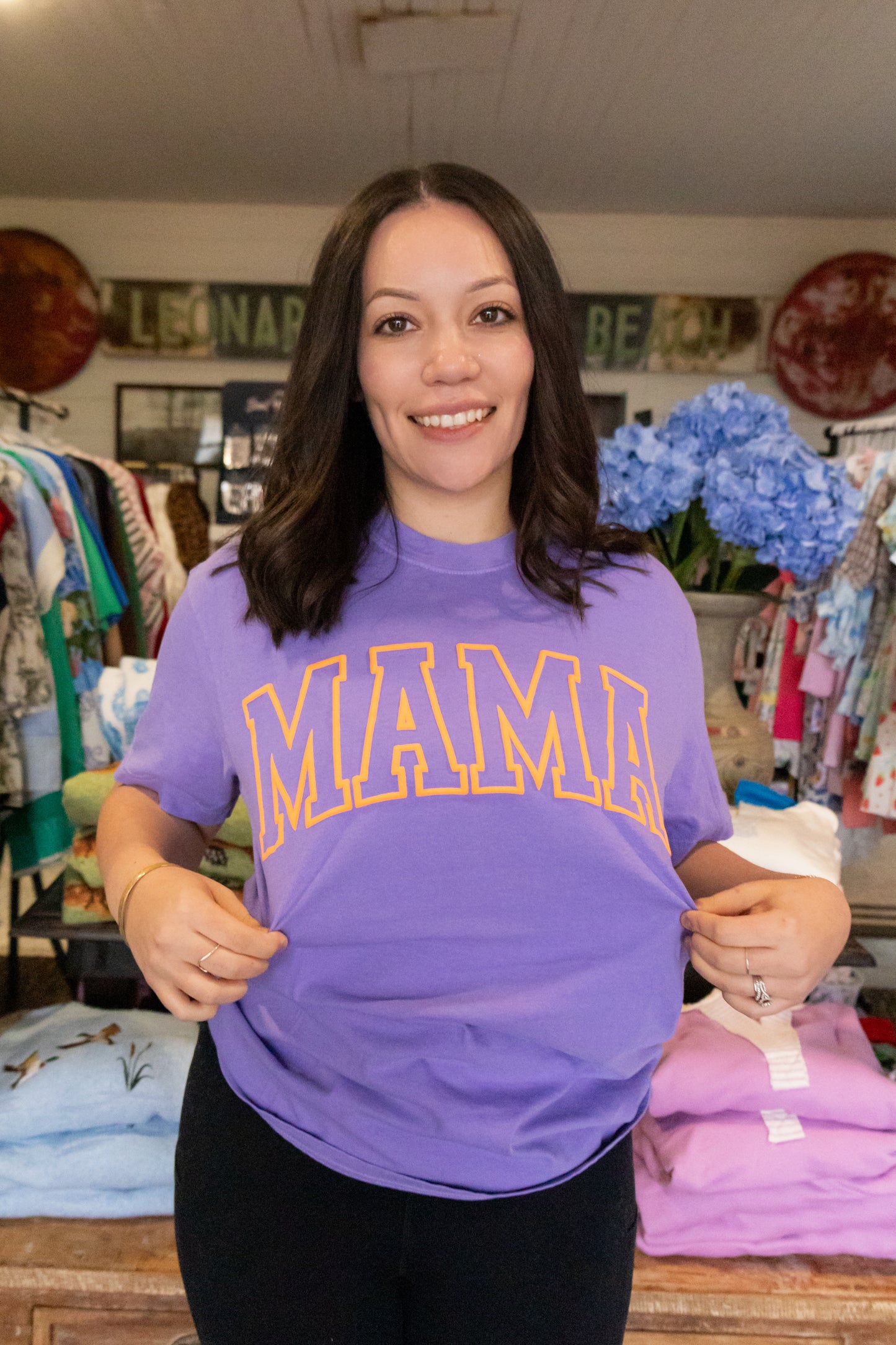 MAMA TEE IN PURPLE/GOLD